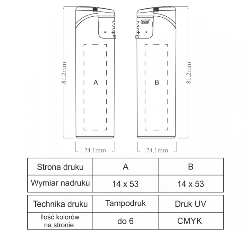 Zapalniczka piezo Slim SM-3HC