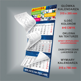 Kalendarz trójdzielny z kolorowankami